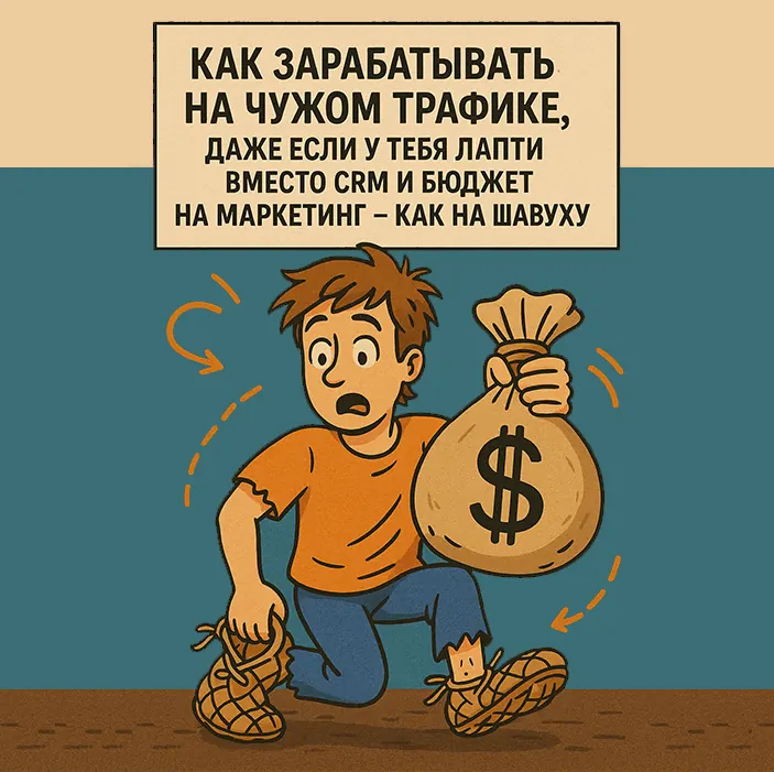 Как зарабатывать на чужом трафике, даже если у тебя лапти вместо CRM